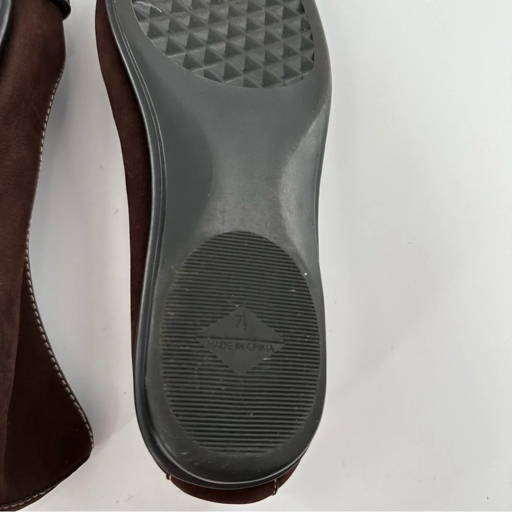 Aerosoles womens flats size 7.5 chocolate brown suede buckle old money loafers